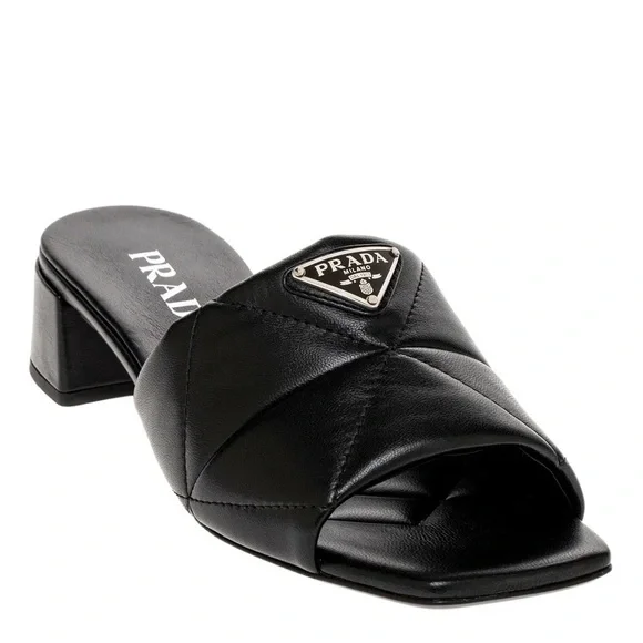 Prada Black Leather Mules - Picture 3 of 7